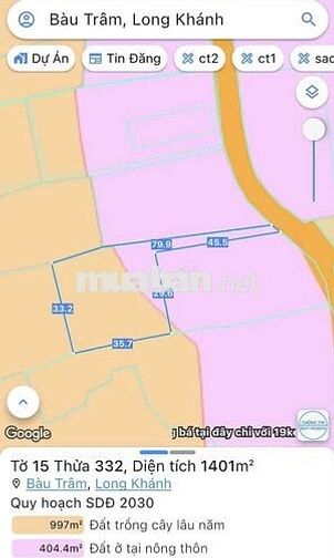 BÁN GẤP LÔ ĐẤT CÓ SỔ ĐỎ 1.401m2 CÓ NHÀ SẴN 2 GIAN Ở LONG KHÁNH