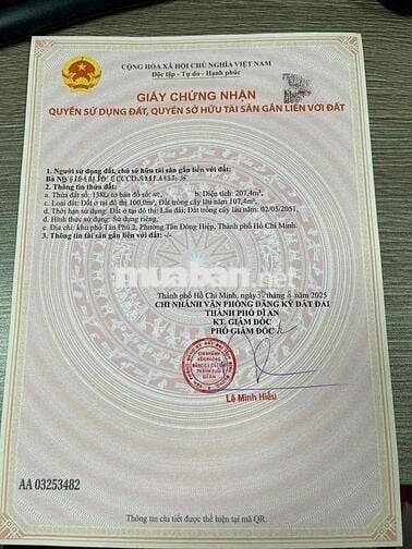 ĐẤT SỔ RIÊNG 261m hẻm 262 Bùi Thị Xuân gần chợ Tân Bình