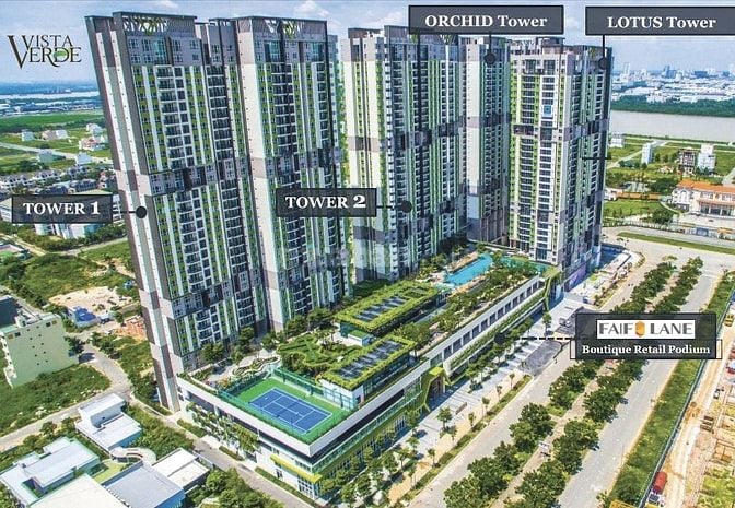Bán Căn hộ tại Vista Verde Thạnh Mỹ Lợi tầng cao gồm 4 phòng ngủ 213m2