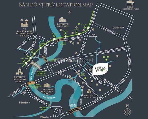 Bán Căn hộ tại Vista Verde Thạnh Mỹ Lợi tầng cao gồm 4 phòng ngủ 213m2