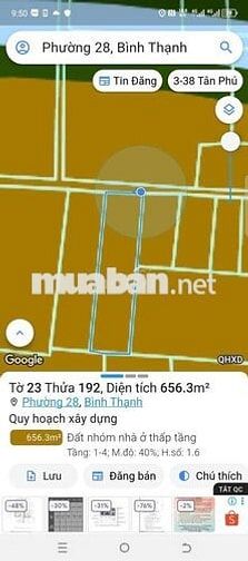 Bán đất hẽm xe hơi ở bình qưới thanh đa quận bình thạnh