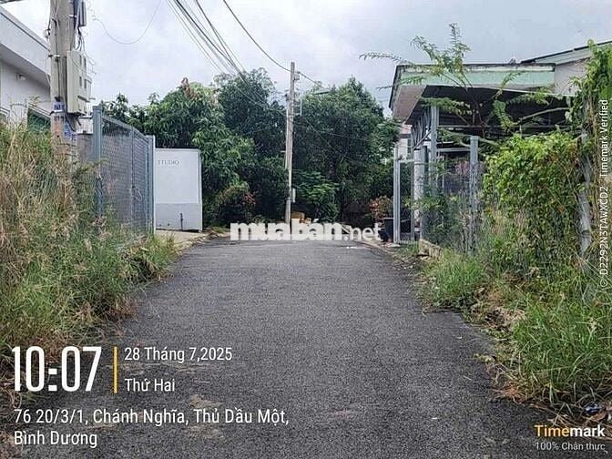 Bán đất 100m² full thổ cư trung tâm Chánh Nghĩa,gần chợ TDM Bình Dương
