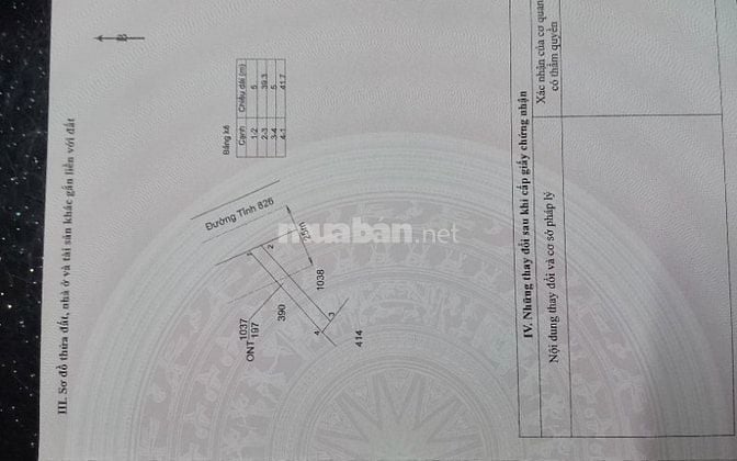 Bán đất mặt tiền đường 826 Tân Trạch Cần Đước