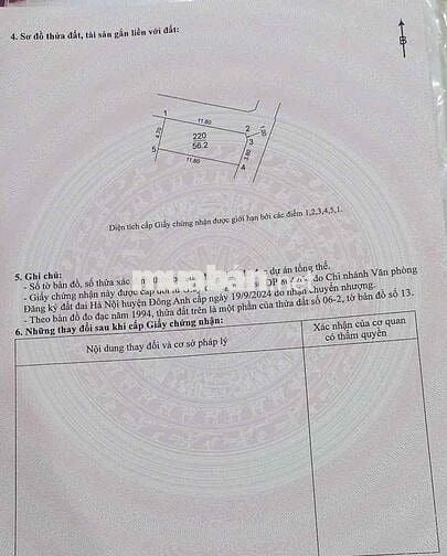 🏡 CHÍNH CHỦ BÁN GẤP LÔ ĐẤT 56,2m² – VÂN NỘI, ĐÔNG ANH, HÀ NỘI
