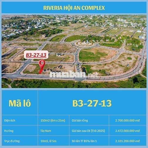 🔥 ĐẤT NỀN LIỀN KỀ HỘI AN - 150M2 - CHỈ VỚI 2 TỶ4!!!! 🔥