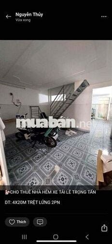 CHO THUÊ NHÀ ĐƯỜNG LÊ TRỌNG TẤN (4x20m