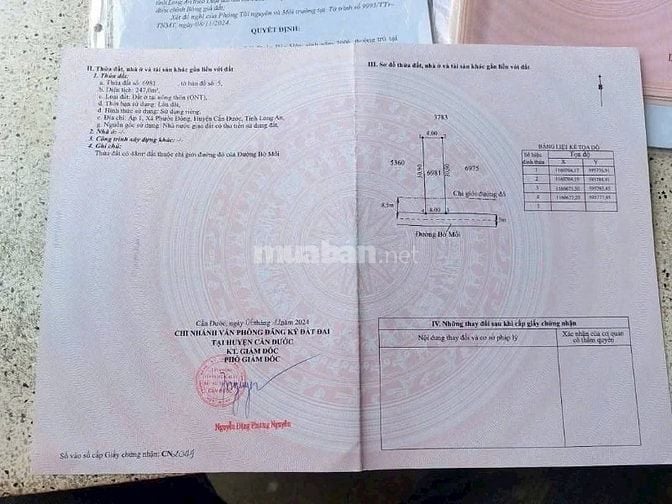 CHÍNH CHỦ kẹt tiền bán gấp 500m2 đất thổ, Phước Đông