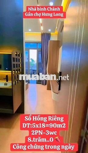 NHÀ 1 TRỆT 1 LẦU Ở HƯNG LONG, 3PN-2WC 800trieu