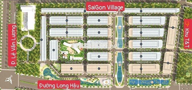 Bán nền nhà phố liền kề T&T Long Hậu 80m2 sổ đỏ vay NH 70% ưu đãi 200t