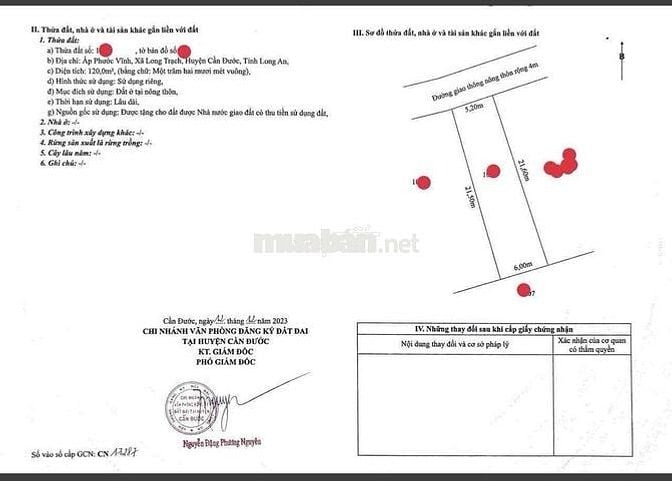 BÁN GẤP LÔ ĐẤT 120M2 (NỞ HẬU) KHU CẦU TRÀM / SHR / NGAY KHU BIỆT THỰ