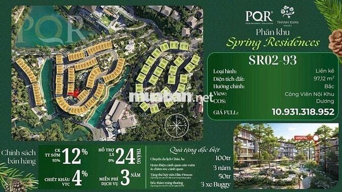 Nhà phố liền kề phân khu Spring Residences của dự án Thanhxuanvalley