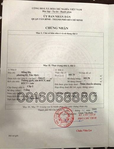 BÁN NHÀ GÓC 2 MẶT TIỀN : 58B HỒNG HÀ VÀ YÊN THẾ - P. 2 - Q. TÂN BÌNH