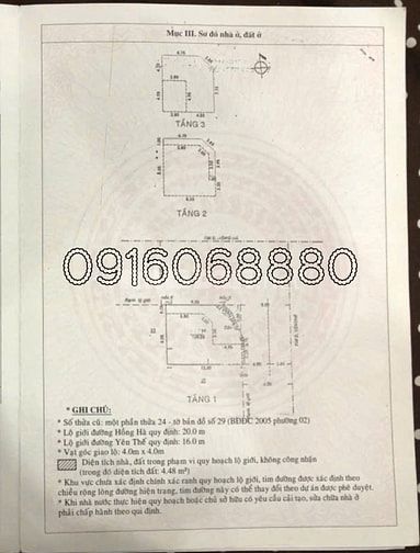 BÁN NHÀ GÓC 2 MẶT TIỀN : 58B HỒNG HÀ VÀ YÊN THẾ - P. 2 - Q. TÂN BÌNH