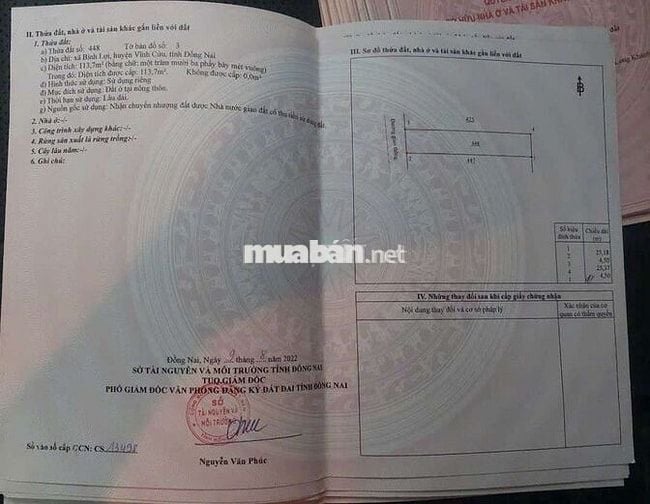 Đất sổ riêng thổ cư Phường Tân Triều