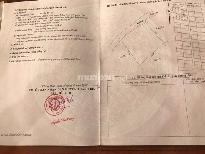 Chính Chủ Cần Bán Đất Mặt Biển Bình Minh sát Vinpearl Nam Hội An
