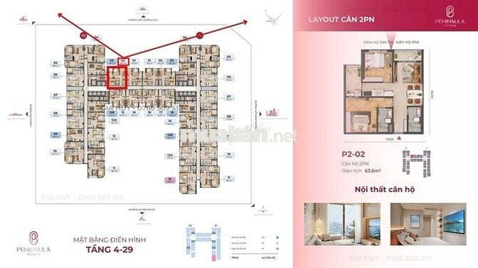Căn góc 2PN view biển cực hiếm – Đẹp nhất giỏ hàng, giá gốc CĐT!