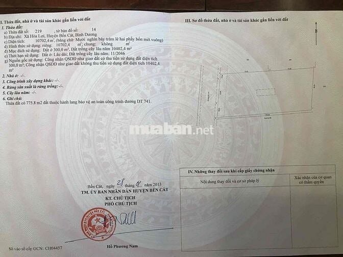 Bán 1 hec 700m Đất mặt tiền DT 741