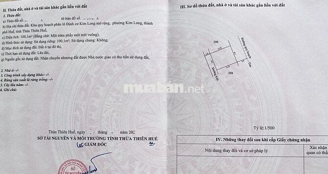 Bán nhà 2 tầng mặt tiền đường Nguyễn Phúc Thái phường Kim Long, tp Huế