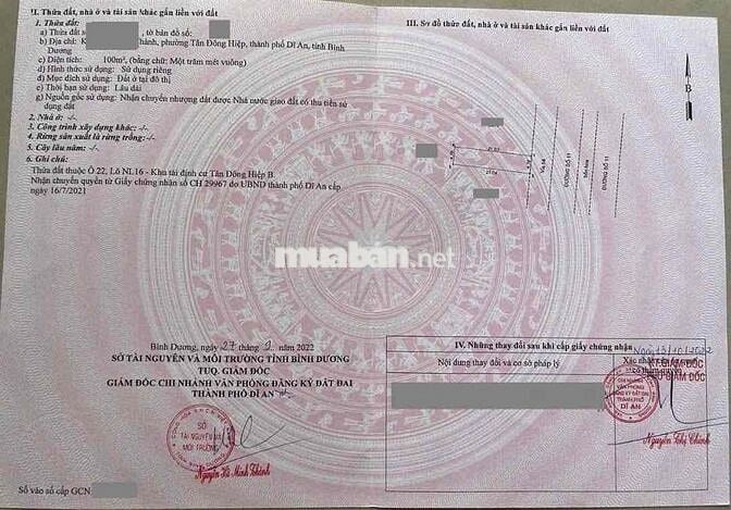 Đất mặt tiền 100m2 KDC tứ hải, phường Tân Đông Hiệp Tp Dĩ An