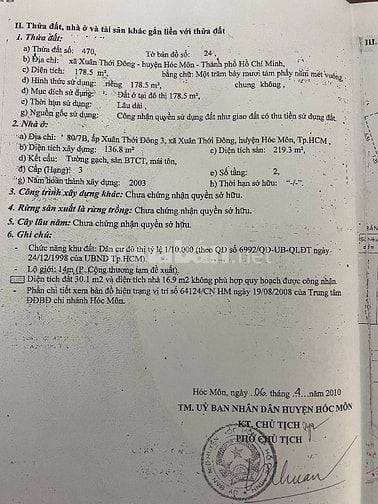 Nhà 80/7B ấp 3 Xuân Thới Đông 