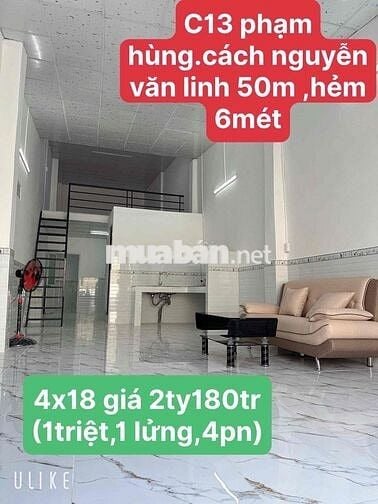 Nhà Phạm Hùng Bình Chánh 72m 2 tầng 4 Pn chỉ nhỉnh 2 tỷ.