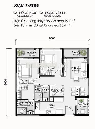 🏡 Alnata Plus Celadon – 2PN 2WC –85m²  nội thất cơ bản cạnh AEON Mall