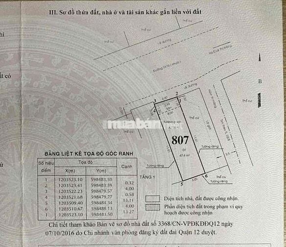 Chính chủ bán nhà mặt tiền số 50 Thới An 15, P.Thới An, Q.12