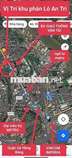 🏡 BÁN ĐẤT TRỐNG – 60,4m² MT 4m – LÔ 53 AN TRÌ, HÙNG VƯƠNG – GIÁ 2,6 TỶ