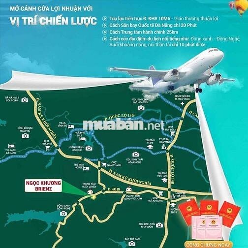 Lô đất nền trung tâm Hoà Vang sát trục đường lớn 10m5 giá nhỉnh
