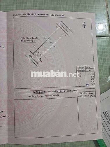 Đất sổ riêng thổ cư cạnh Hương lộ 6