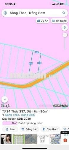 BÁN ĐẤT THỔ CƯ ĐƯỜNG BÊ TÔNG 6M SÁT CHỢ SÔNG THAO