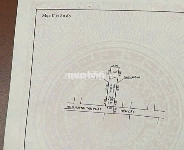 ÁN NHÀ HẺM Ô TÔ 5 M – HUỲNH TẤN PHÁT, P. PHÚ  THUẬN, Q7