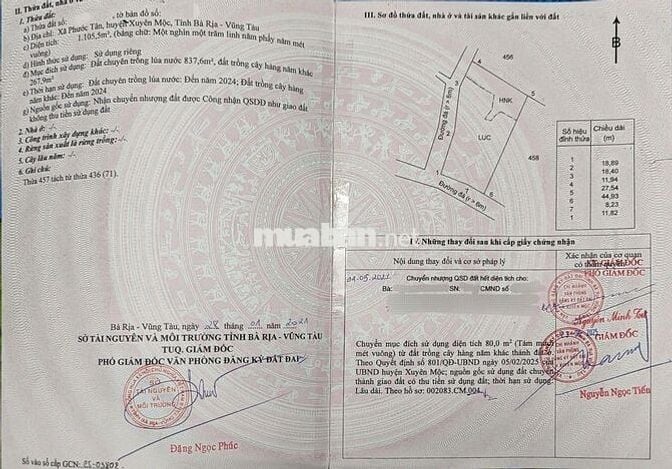 Chính chủ bán lô đất Phước Tân, Xuyên Mộc, 2 mặt tiền đường nhựa