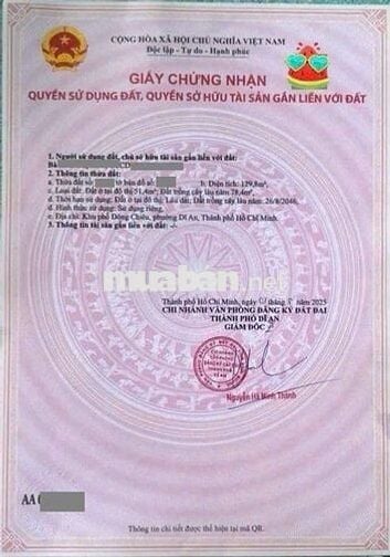 Đất gần ngã Tư Chiêu Liêu phường Tân Đông Hiệp Tp Dĩ An