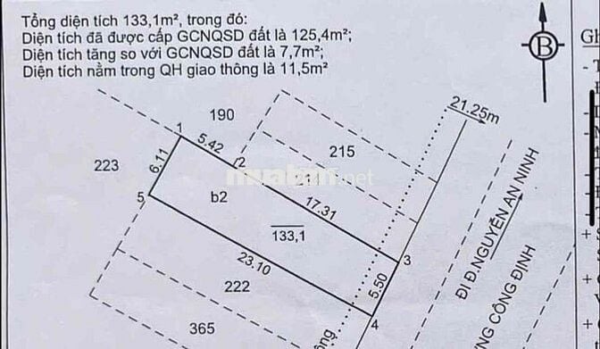 BÁN NHÀ MẶT TIỀN TRƯƠNG CÔNG ĐỊNH TP.VT 133m(5,5x23) GIÁ 24 TỶ TL