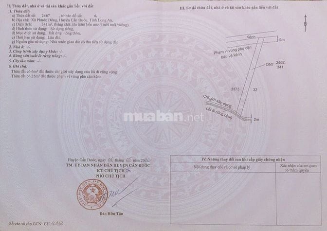 CHÍNH CHỦ bán nền thổ 1356m2, xã Phước Đông