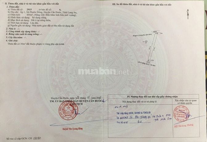 CHÍNH CHỦ bán nền thổ 1356m2, xã Phước Đông