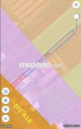 Đất dt 1001mv Giá 2tỷ7mặt tiền tl818 thổ +lúa mỹ lạc thủ thừa.long an