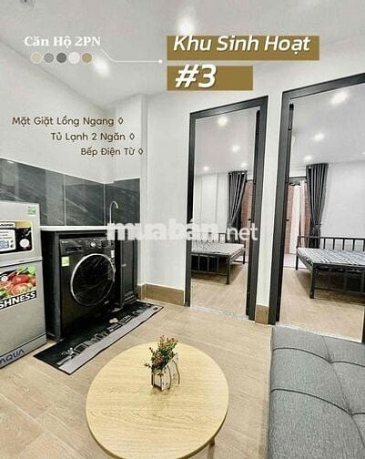 Chung cư mini Full nội thất 2 phòng ngủ lớn có sân vườn kế cầu Chữ Y