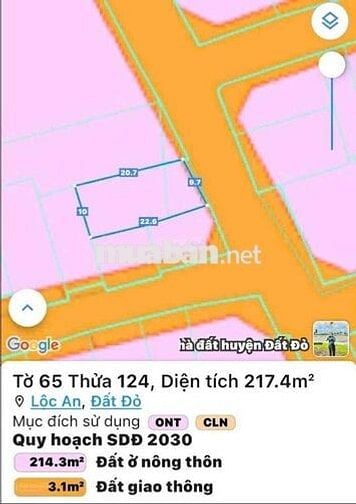 SỞ HỮU ĐẤT NGAY TRUNG TÂM XÃ LỘC AN CÁCH BIỂN 2P DI CHUYỂN CHỈ 1TỶ150