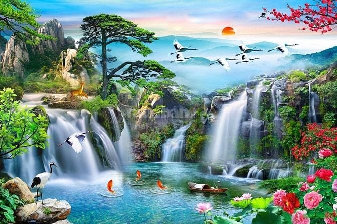 Tranh gạch 3d ốp tường rào - CXV54