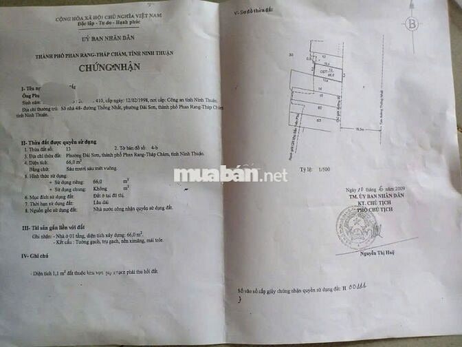 bán 106m2 thổ cư  có nhà, mặt tiềnThống Nhất , giá ngợp oxi chỉ 3ty3
