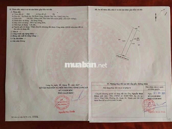 Đất thổ cư mặt tiền đường 6m, cách nhựa Bình An 80m