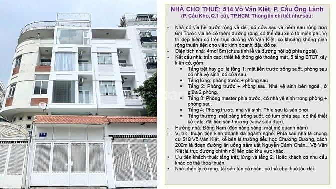 Nhà lầu đẹp, MT Võ Văn Kiệt, Q.1, vị trí đẹp, chỗ đậu ô tô rộng thoáng