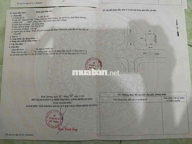 Đất mặt tiền kinh doanh KDC Bình An, P Bình Thắng, Tp Dĩ An.