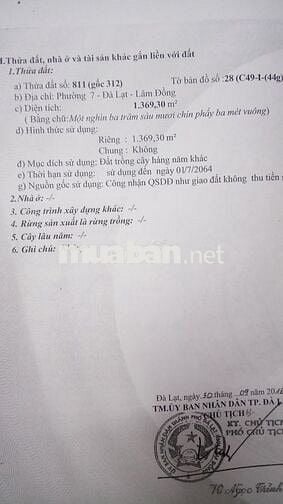 BÁN ĐẤT NN ĐƯỜNG CAO THẮNG, P.7, TP. ĐÀ LẠT - KHU D4 CAO THẮNG