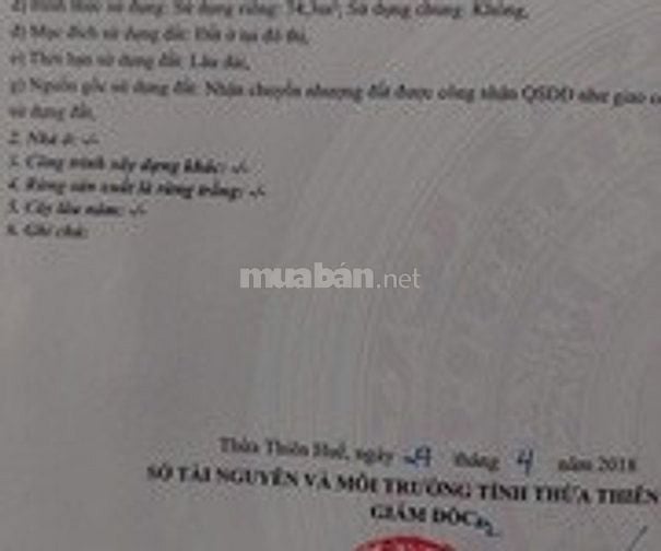 CHÍNH CHỦ BÁN ĐẤT ĐẸP – VỊ TRÍ SIÊU TIỀM NĂNG GẦN LÀNG ĐẠI HỌC HUẾ