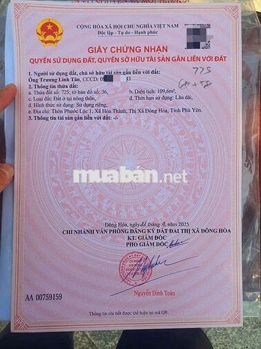 Bán lô đất thổ cư Phước Lộc 1 Dak Lak