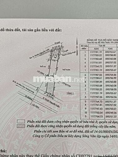 Bán nhà mặt tiền Đoàn Nguyễn Tuấn