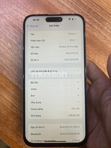 15pro 256gb quốc tế trắng hơn Ngọc Trinh